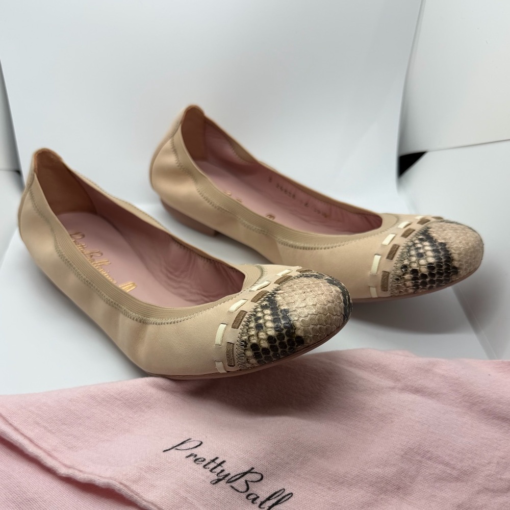 Pretty Ballerinas Nude and Snake Pattern Flats